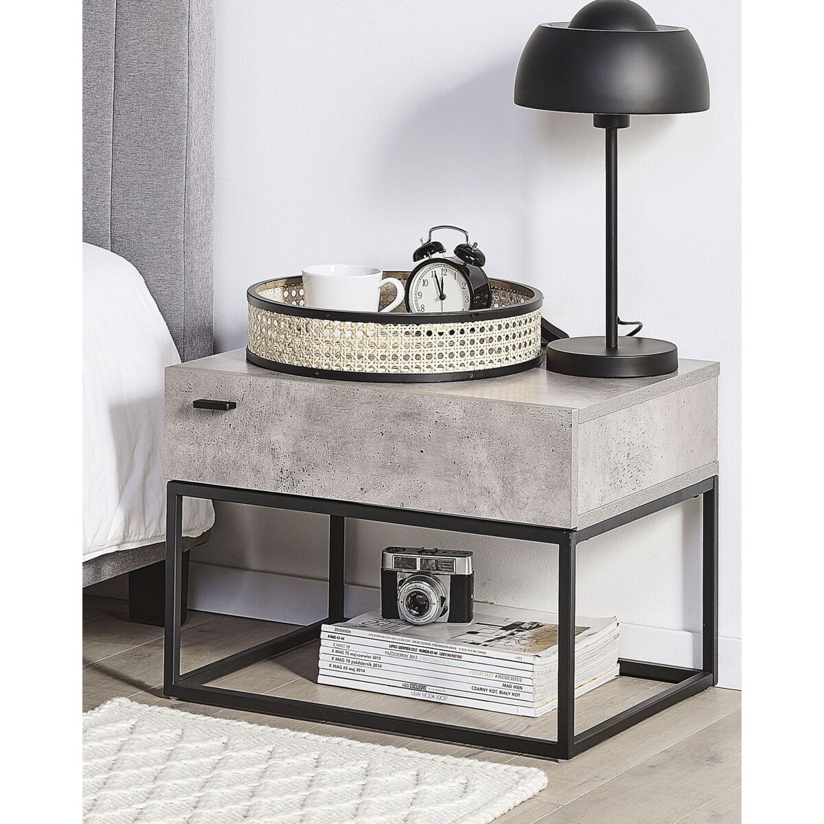 Szafka nocna 1 szuflada Jasnoszary CAIRO