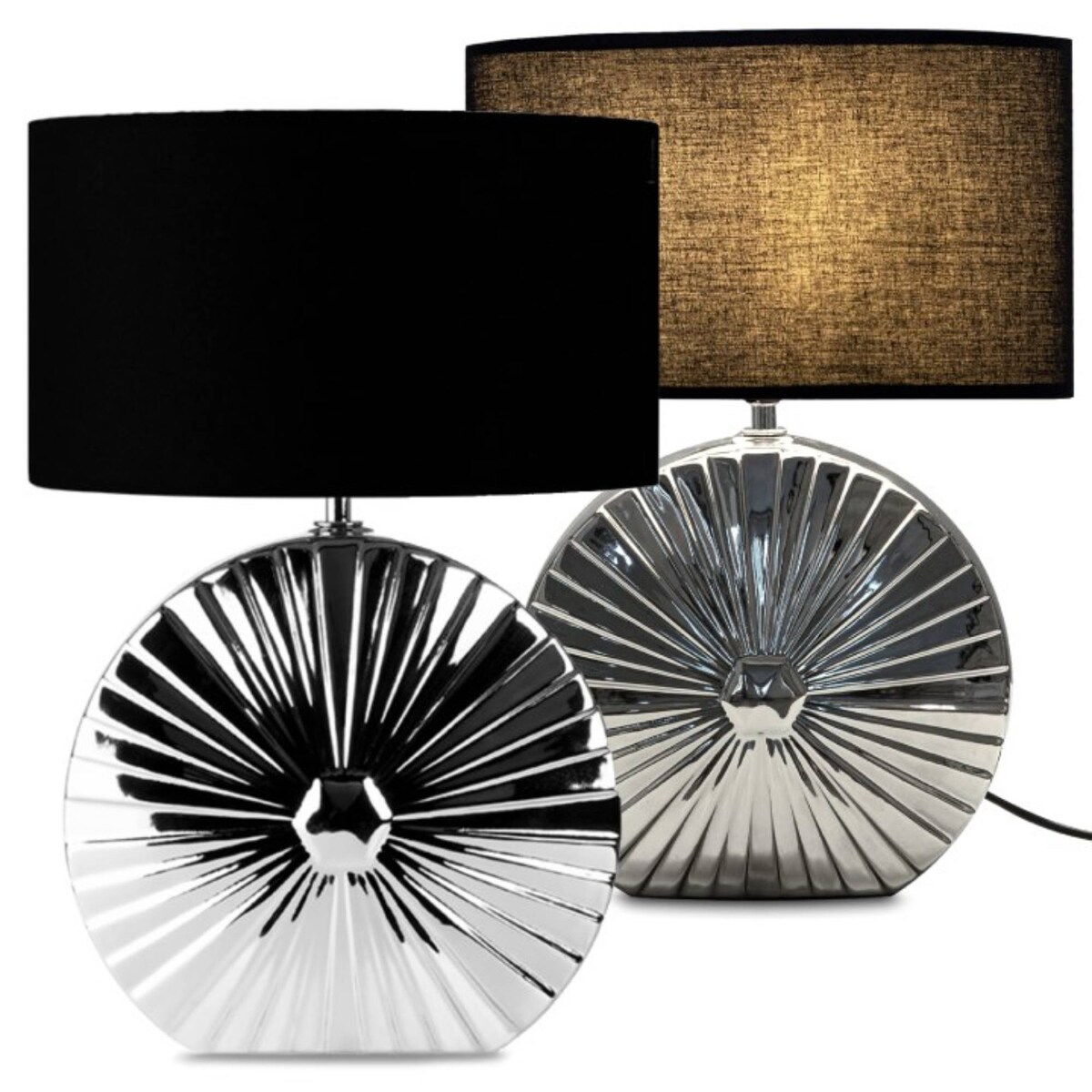 KONSIMO RITIM Nowoczesna lampa stołowa 2szt. kolor srebrny