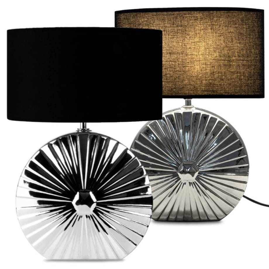 KONSIMO RITIM Nowoczesna lampa stołowa 2szt. kolor srebrny