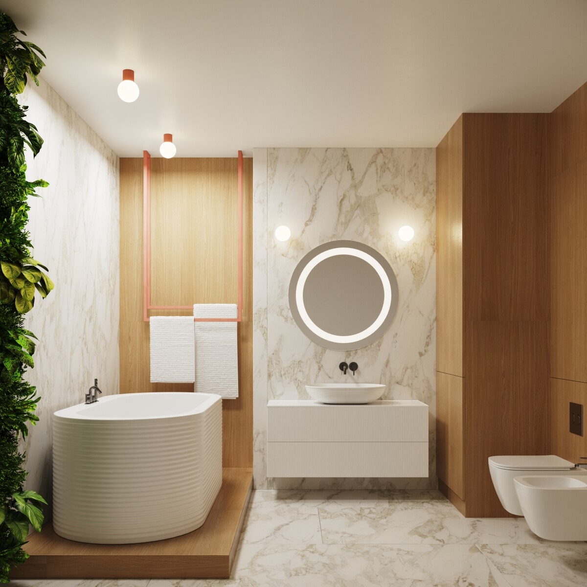 Plafon HALO brzoskwiniowy IP44