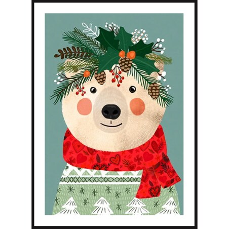 Poster Story, Plakat, Obraz - Świąteczny Niedźwiadek, wymiary 21 x 30 cm