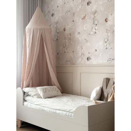Beige Stripes – baldachim muślinowy