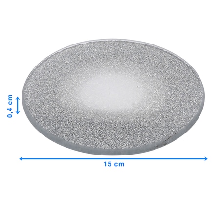 Podkładka Podstawka Pod Świecę Dekoracyjna Srebrna Z Brokatem 15 Cm