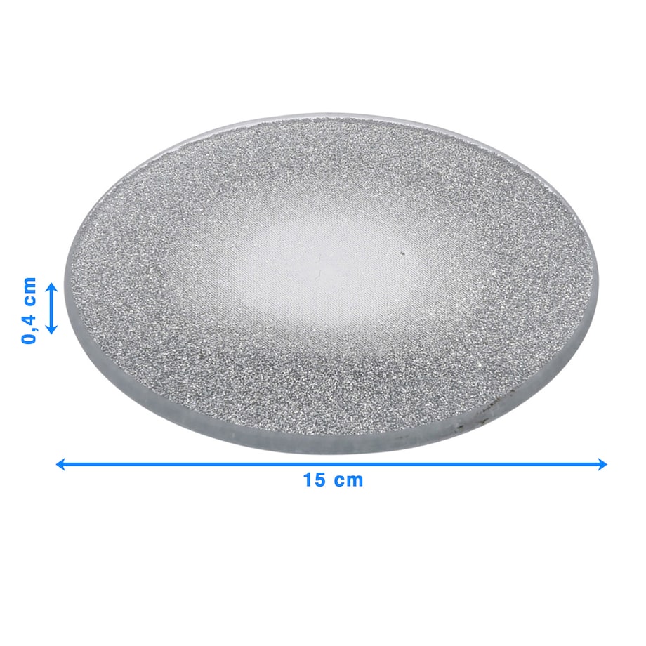 Podkładka Podstawka Pod Świecę Dekoracyjna Srebrna Z Brokatem 15 Cm