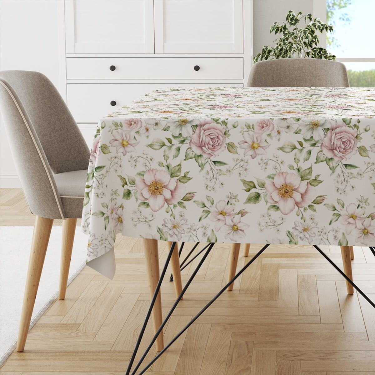 Obrus FLORAL wzór F46 | kwitnące róże - 150 x 240 cm