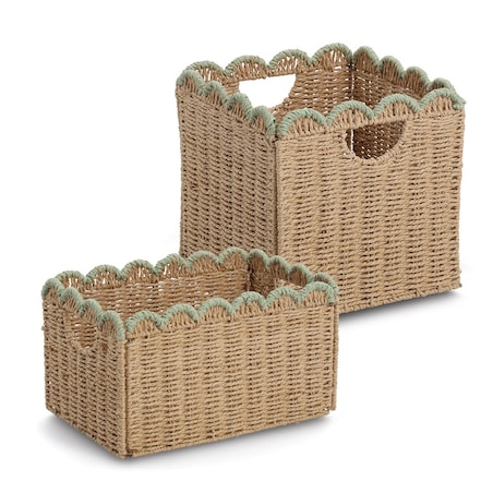 Kosz składany do przechowywania 38x25x22 cm z plecionego papieru AKELAP