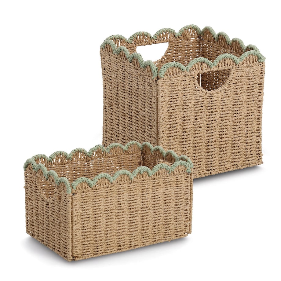 Kosz składany do przechowywania 38x25x22 cm z plecionego papieru AKELAP