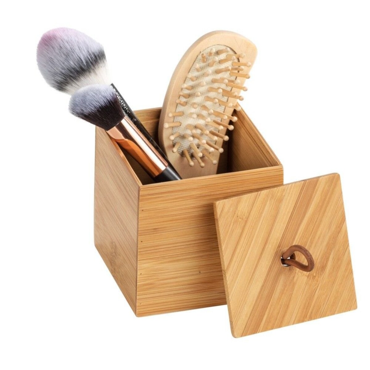 Organizer łazienkowy TERRA, bambus, 9 x 9 cm, WENKO, kolor brązowy