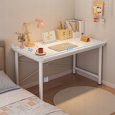 Biurko Komputerowe Młodzieżowe Stolik Białe Nowoczesne Loft Duże 100 Cm