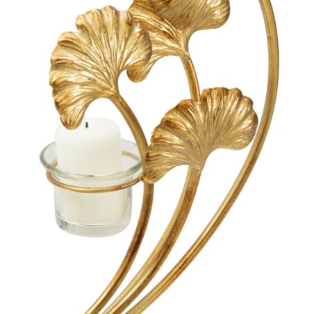 Świecznik dekoracyjny Glam Iris, 50 x 12 x 55 cm, świecznik na świecę, złoty, czarny, żelazo, szkło, Mauro Ferretti