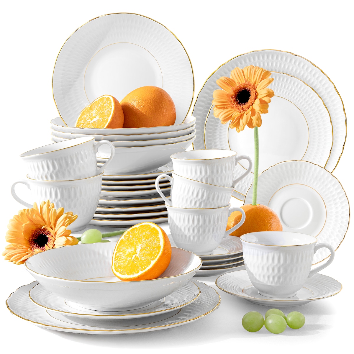 Konsimo SOFIA Zestaw obiadowo-kawowy 6 os. (30 el.)