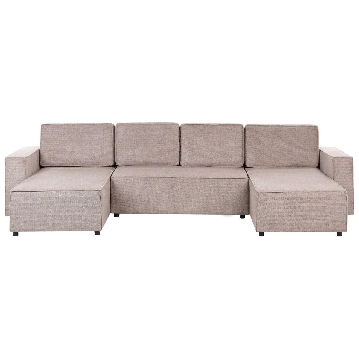 Sofa w kształcie U VATNE Jasnobrązowy Tkanina Symetryczny