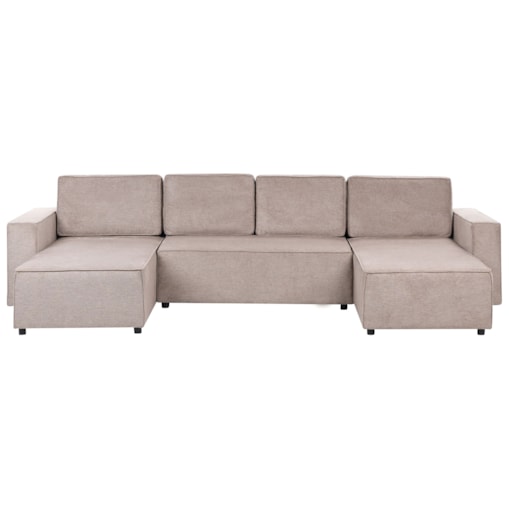 Sofa w kształcie U VATNE Jasnobrązowy Tkanina Symetryczny