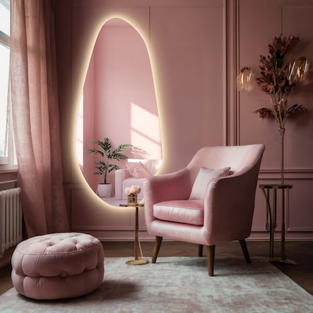 Lustro organiczne do toaletki z podświetleniem - JASPIS LED