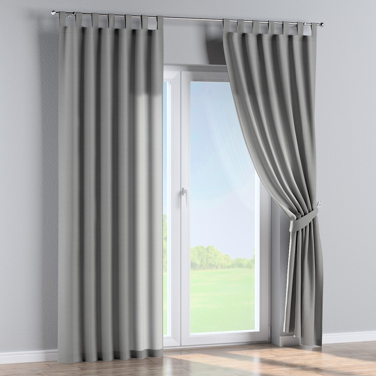 Zasłona na szelkach 1 szt. 130x260 szary