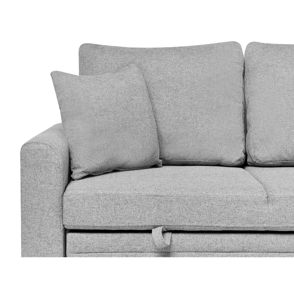 Narożnik rozkładany NASSJO Len syntetyczny Szary dla 3 osób Lewostronny