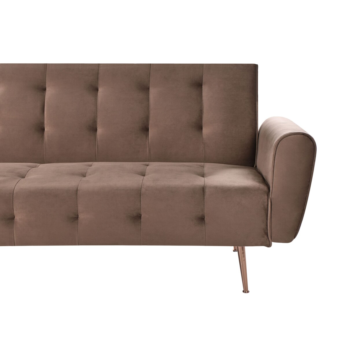 Sofa rozkładana welurowa brązowa SELNES