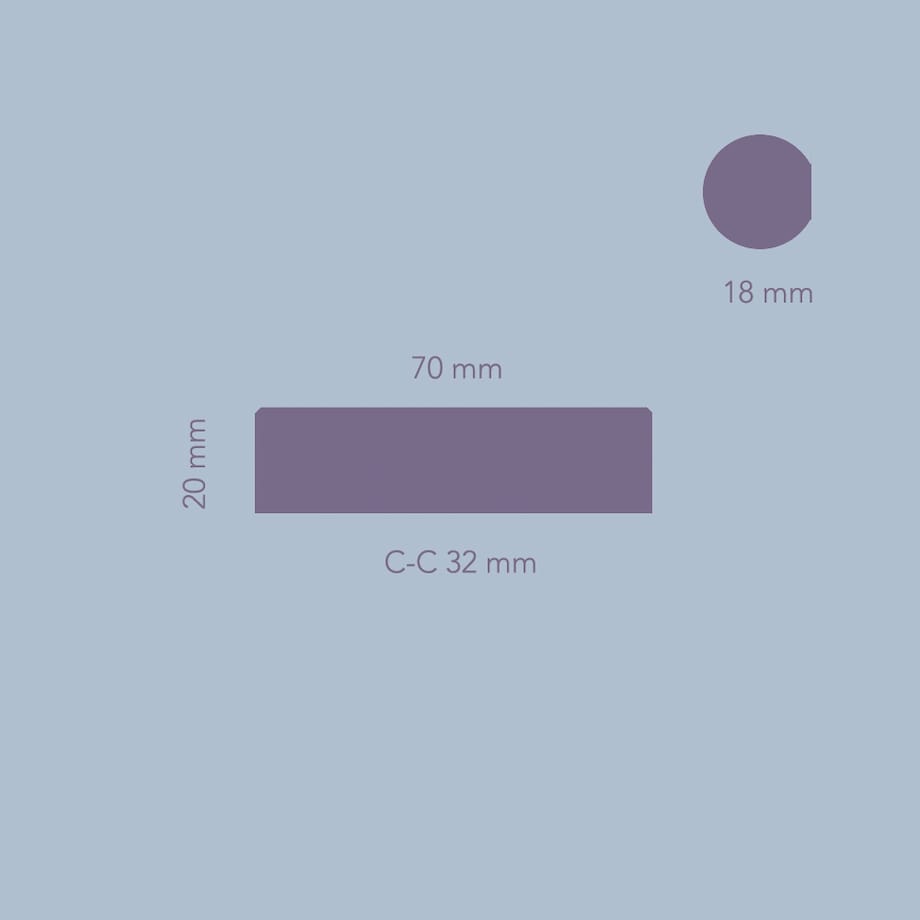 SIV M uchwyt podłużny mosiężny szczotkowany nielakierowany