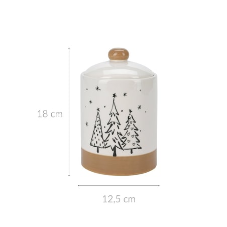 Słoik na ciasteczka z motywem choinek, Ø 12,5 x 18 cm