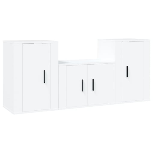 vidaXL 3-częściowy zestaw szafek telewizyjnych, biały