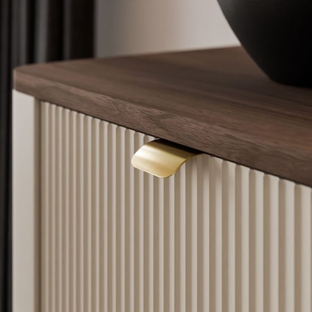 Komoda do salonu AUTUMN 3S na wysokich nóżkach, kaszmir / orzech