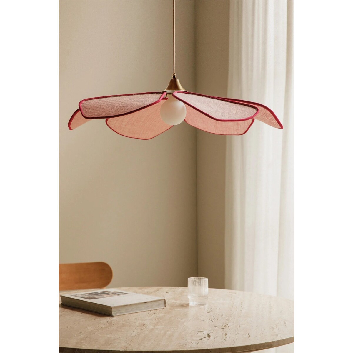 Lampa sufitowa różowa Benavid Ø75 cm