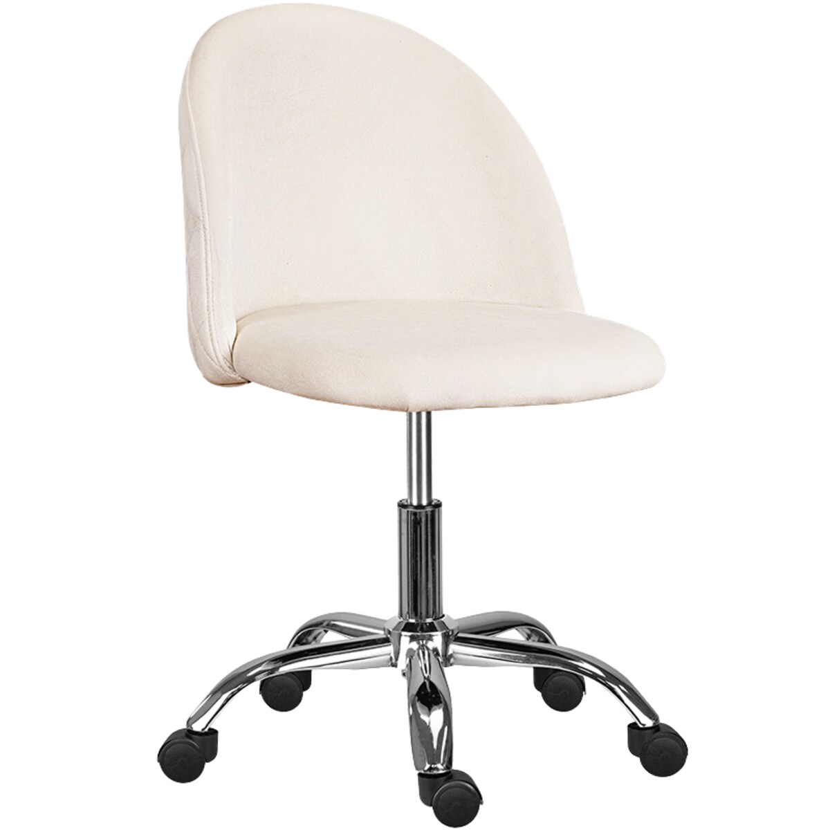 Fotel biurowy welurowy nowoczesny beżowy