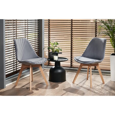 Krzesło tapicerowane welurowe BARI szare