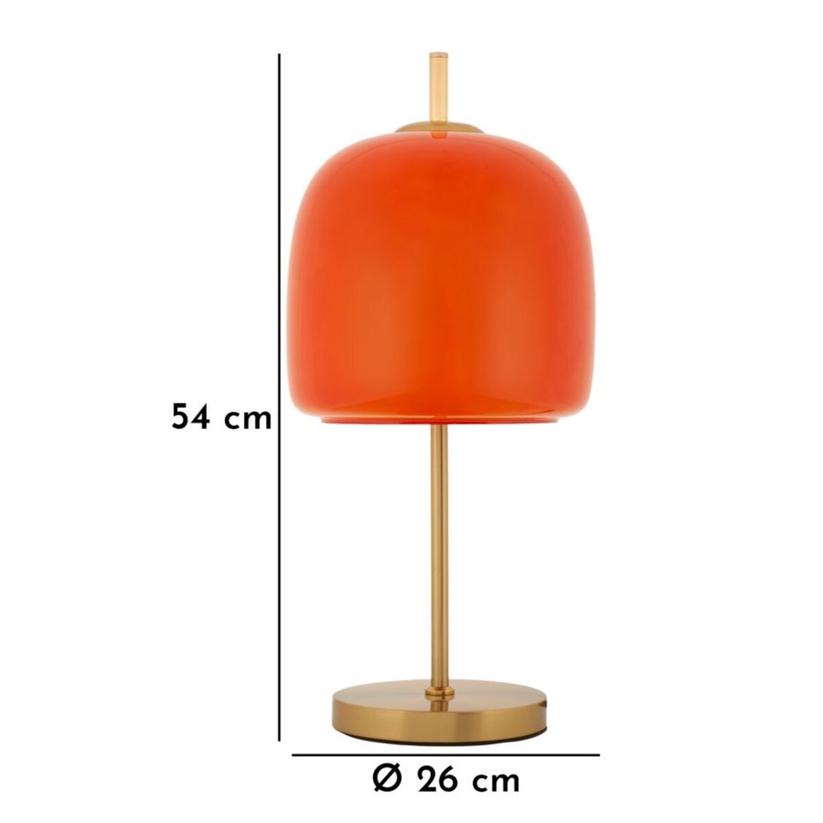 Lampa stołowa Oldy, kolor złoty i pomarańczowy, żelazo i szkło, 30 x 16 x 53 cm, 1 x E27, do salonu i sypialni, Mauro Ferretti
