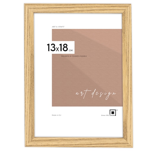 Ramka na zdjęcia 13x18 cm brązowa rama MDF z plexi do postawienia powieszenia klasyczna ramka