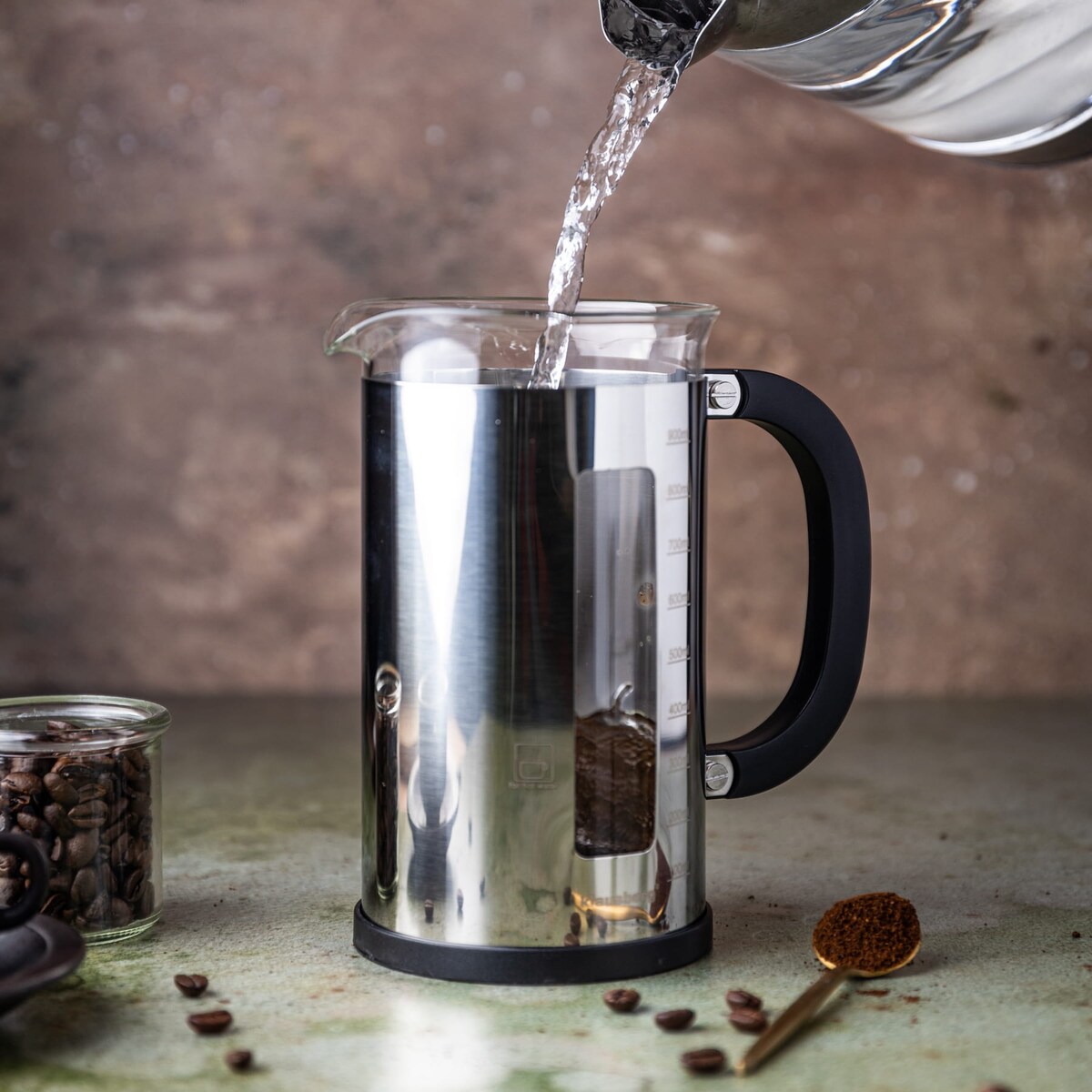 Zaparzacz do kawy i herbaty 1.0L French Press srebrny KLAUSBERG