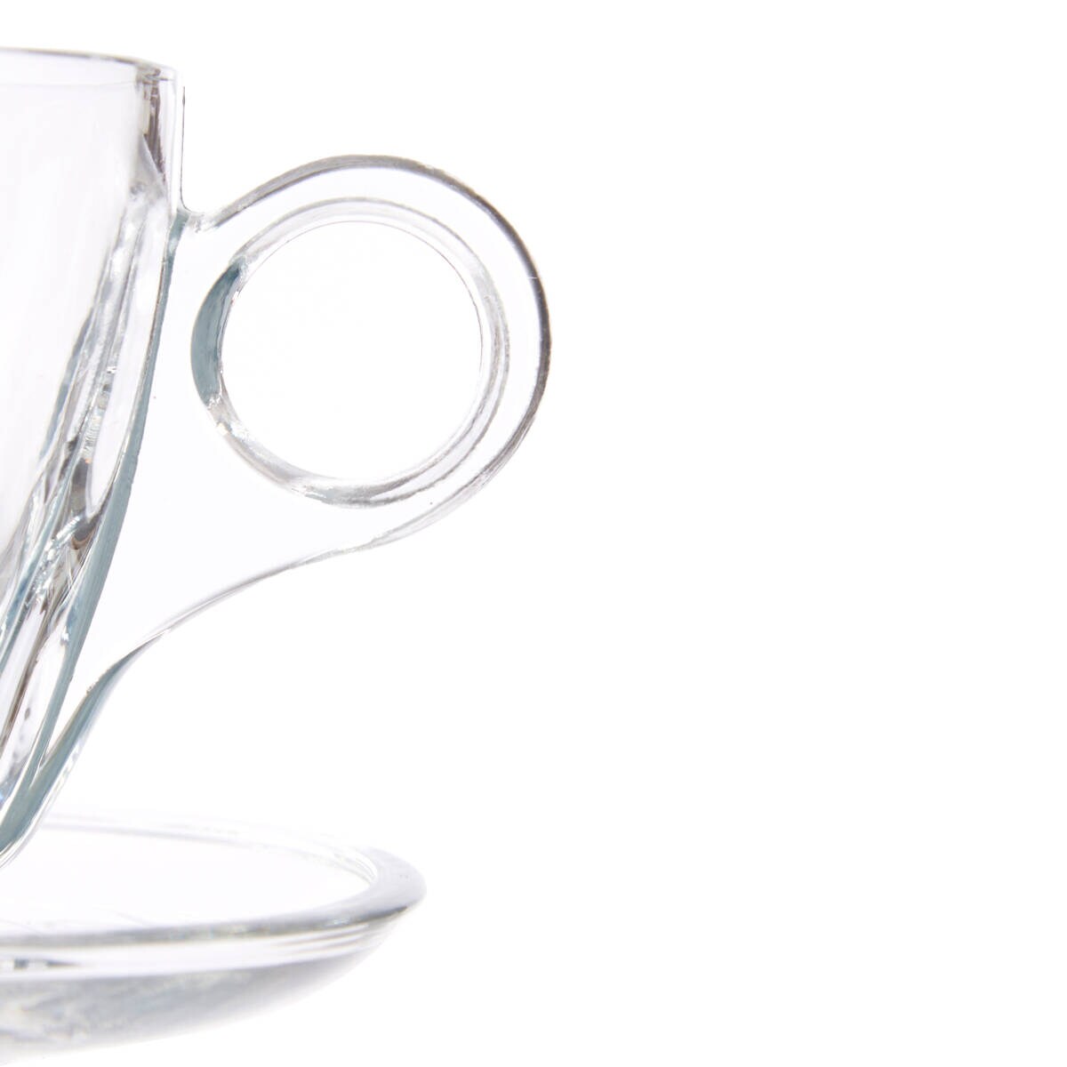 Szklane filiżanki do kawy ze spodkami, zestaw 6-kubków, 170 ml