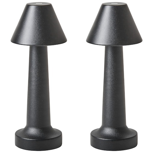 Zestaw 2 bezprzewodowych lamp stołowych LED JOANES Ze ściemniaczem Metal Czarny