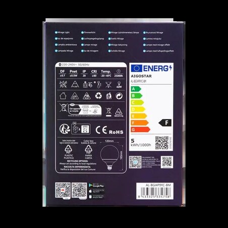 inteligentna lampa ambientowa bluetooth mesh g120 e27 4,9w rgb+cct