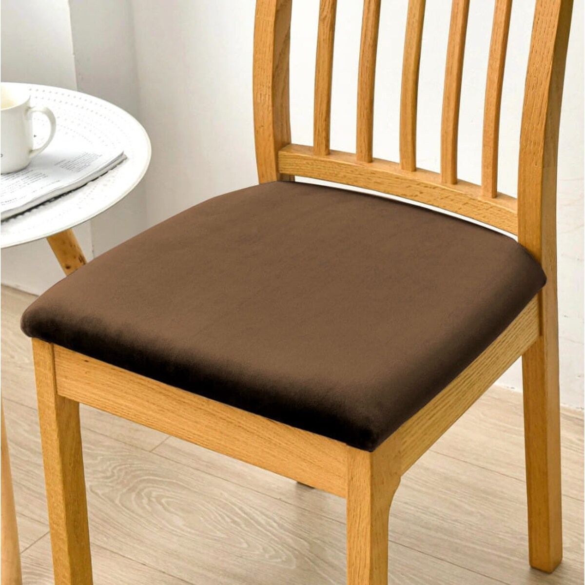 POKROWIEC NA SIEDZISKO 40x40cm KAKAOWY BRĄZ WELUR ELASTYCZNY [26L2]