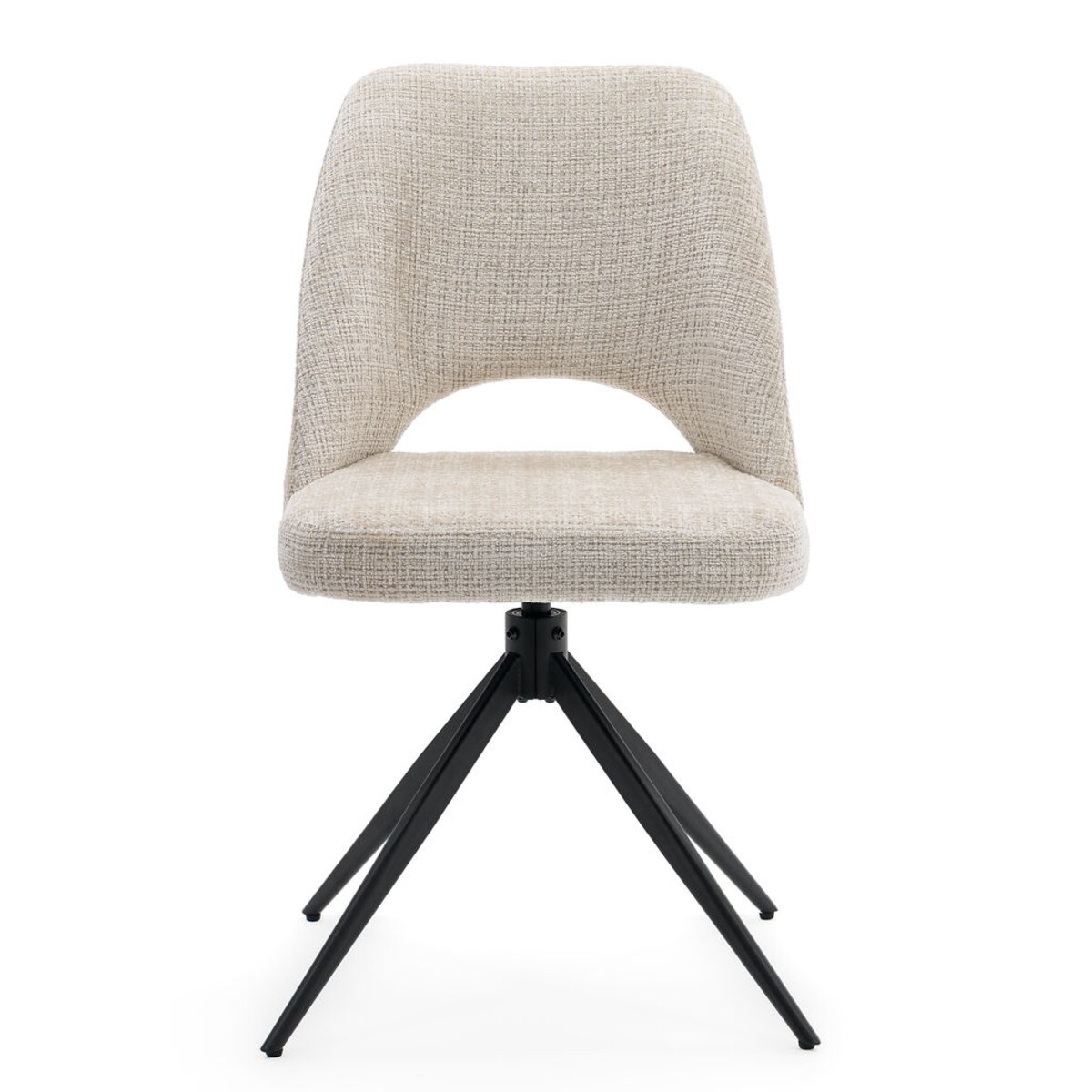 Krzesło tapicerowane obrotowe MILO II jasny beż do salonu jadalni kuchni