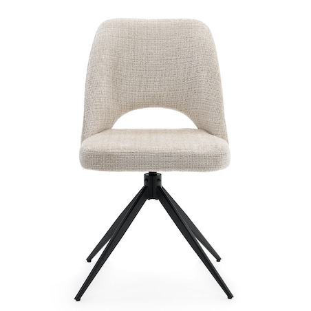 Krzesło tapicerowane obrotowe MILO II jasny beż do salonu jadalni kuchni