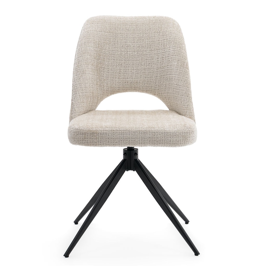 Krzesło tapicerowane obrotowe MILO II jasny beż do salonu jadalni kuchni