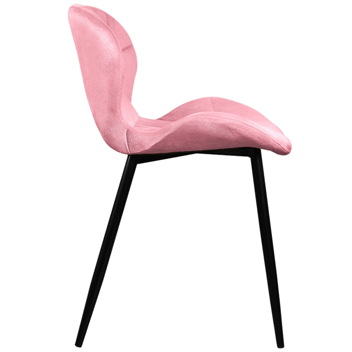 Krzesło tapicerowane welurowe pikowane różowe do salonu jadalni
