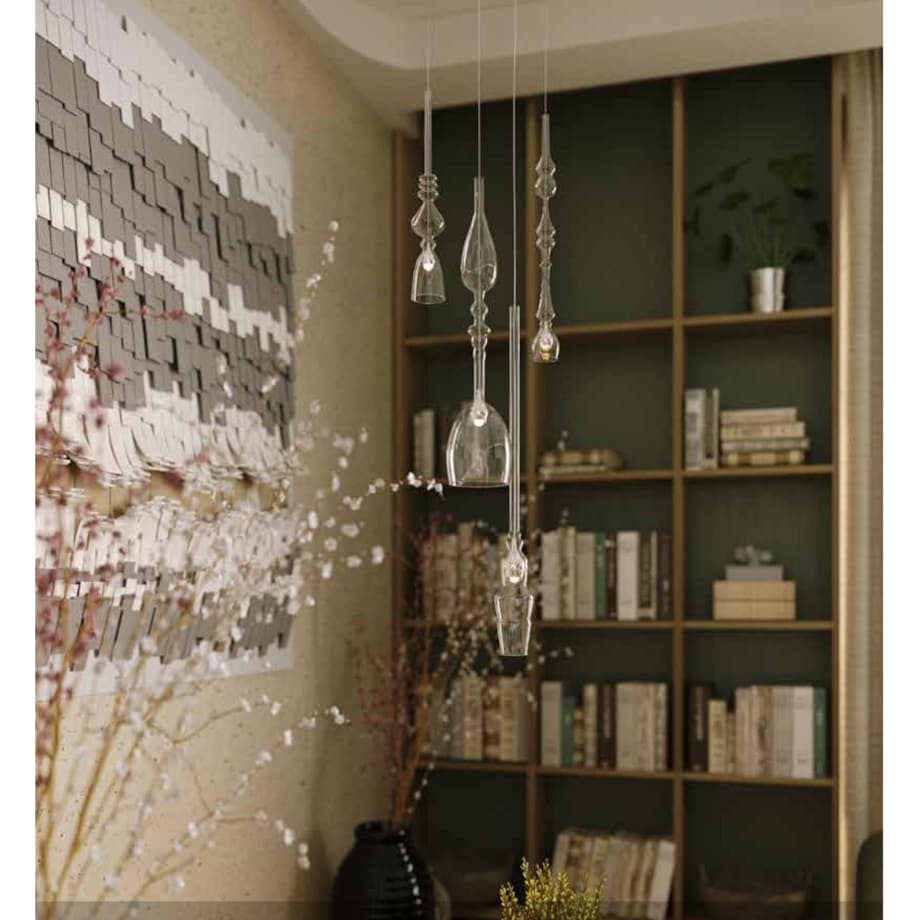 LAMPA wisząca MURANO C P0247 Maxlight szklana OPRAWA zwis LED 3W 3000K sopel przezroczysty