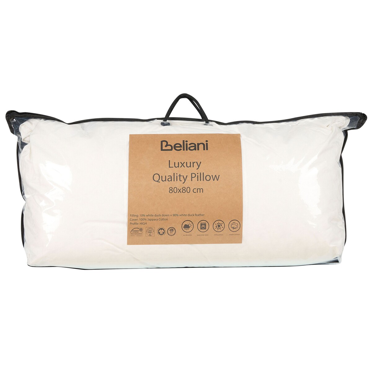 Poduszka z pierza i puchu wysoka 80 x 80 cm KHARTAPHU