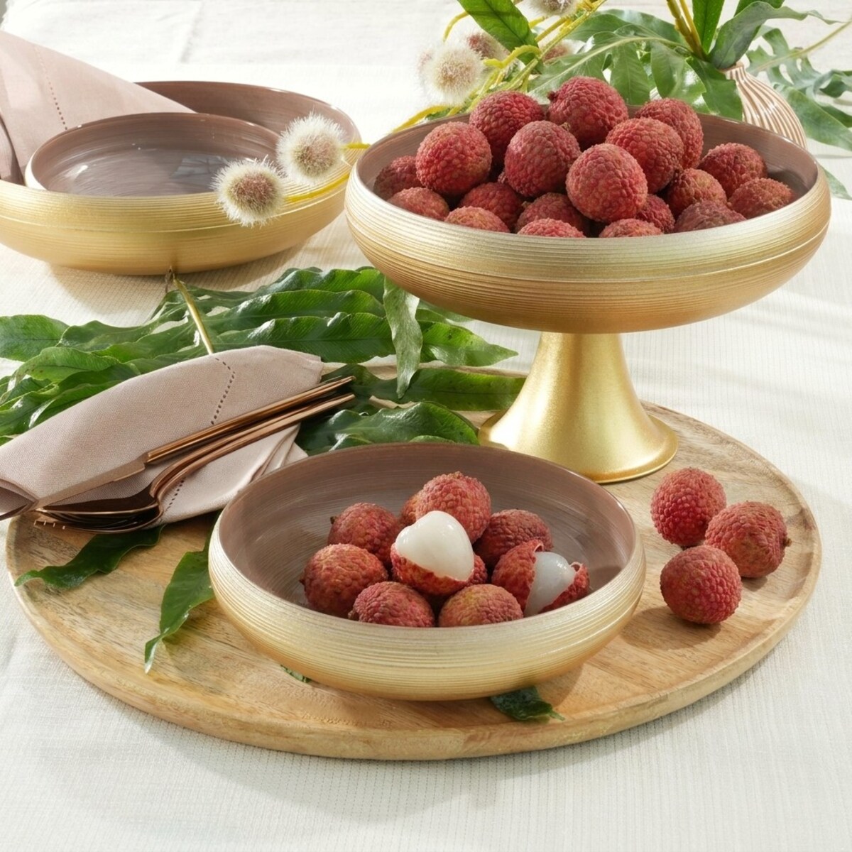 VILLA ITALIA Patera na owoce szklana 22,5 cm MOCCATTO