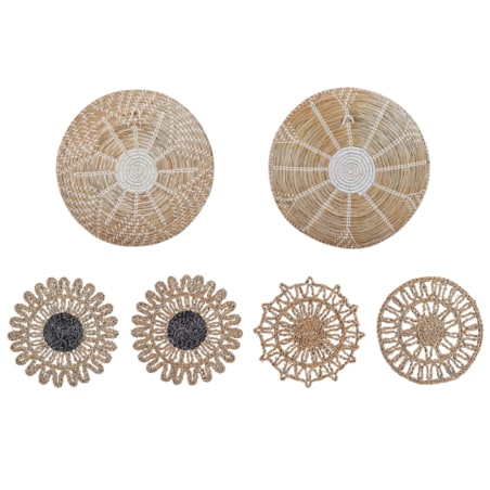 Zestaw 6 dekoracji ściennych z trawy morskiej naturalny PINTANO