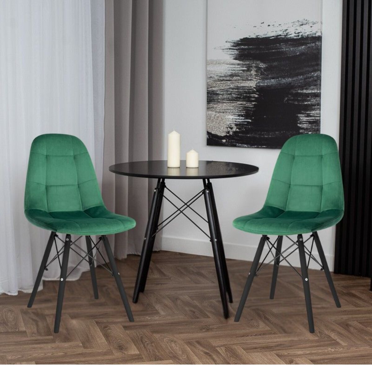 Krzesło skandynawskie tapicerowane welurowe do salonu jadalni