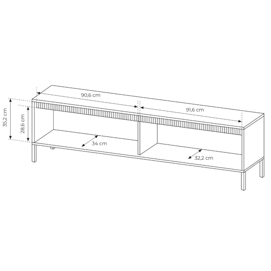 Szafka RTV 187 2D ENSO beżowa na metalowych nóżkach