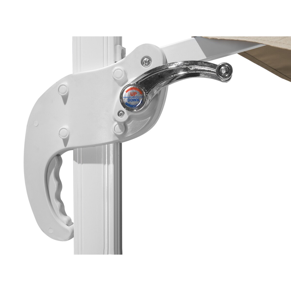 Parasol ogrodowy ⌀ 300 cm beżowo-biały SAVONA