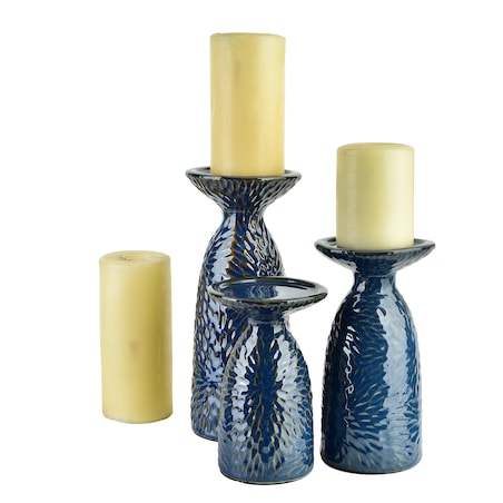 YARINE BLUE Świecznik 11x10x20cm