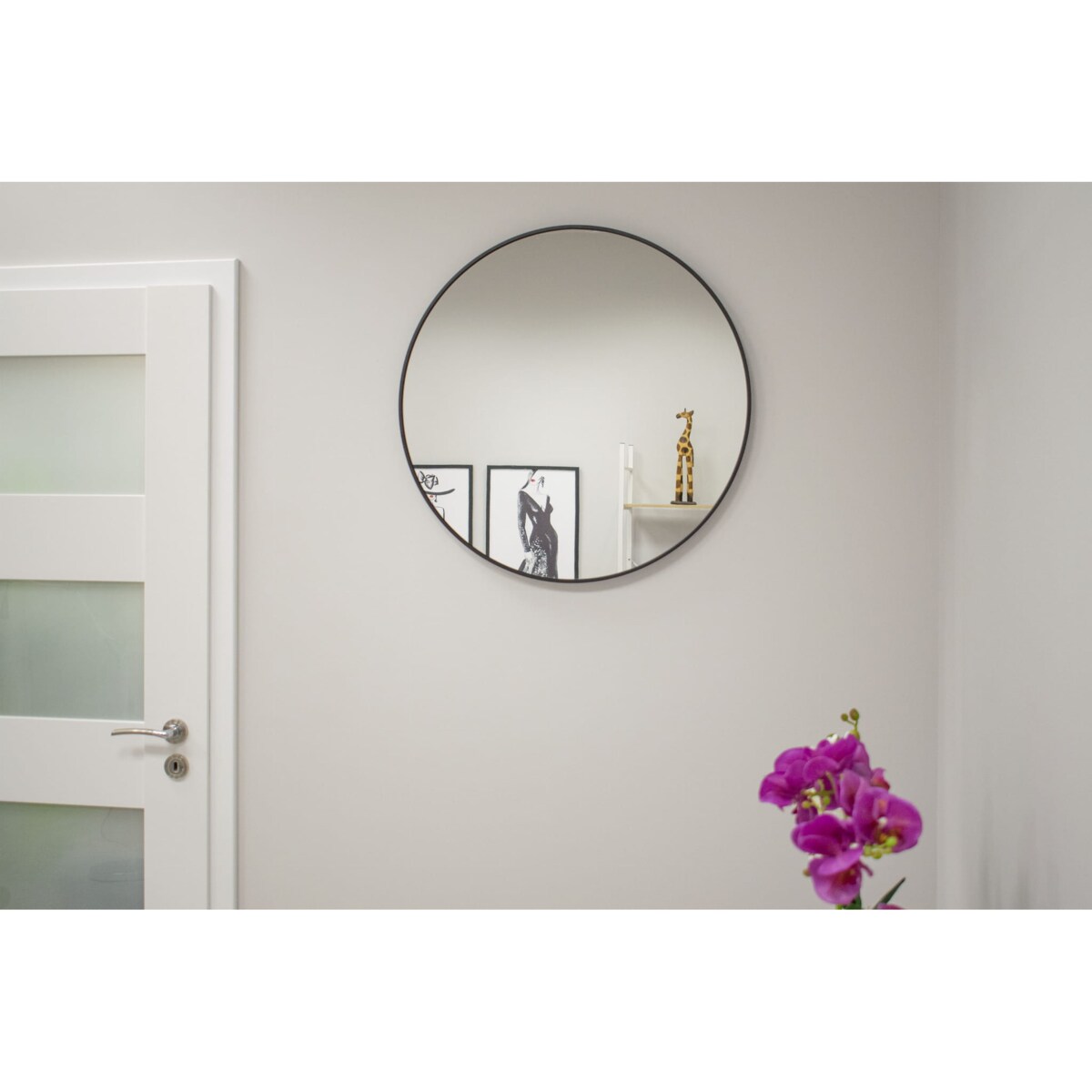 Lustro 80 Cm Czarna Rama