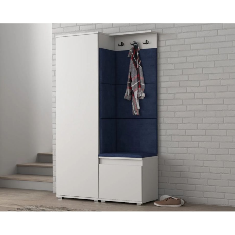 Garderoba do przedpokoju SINGAPUR 104 biała/granatowa