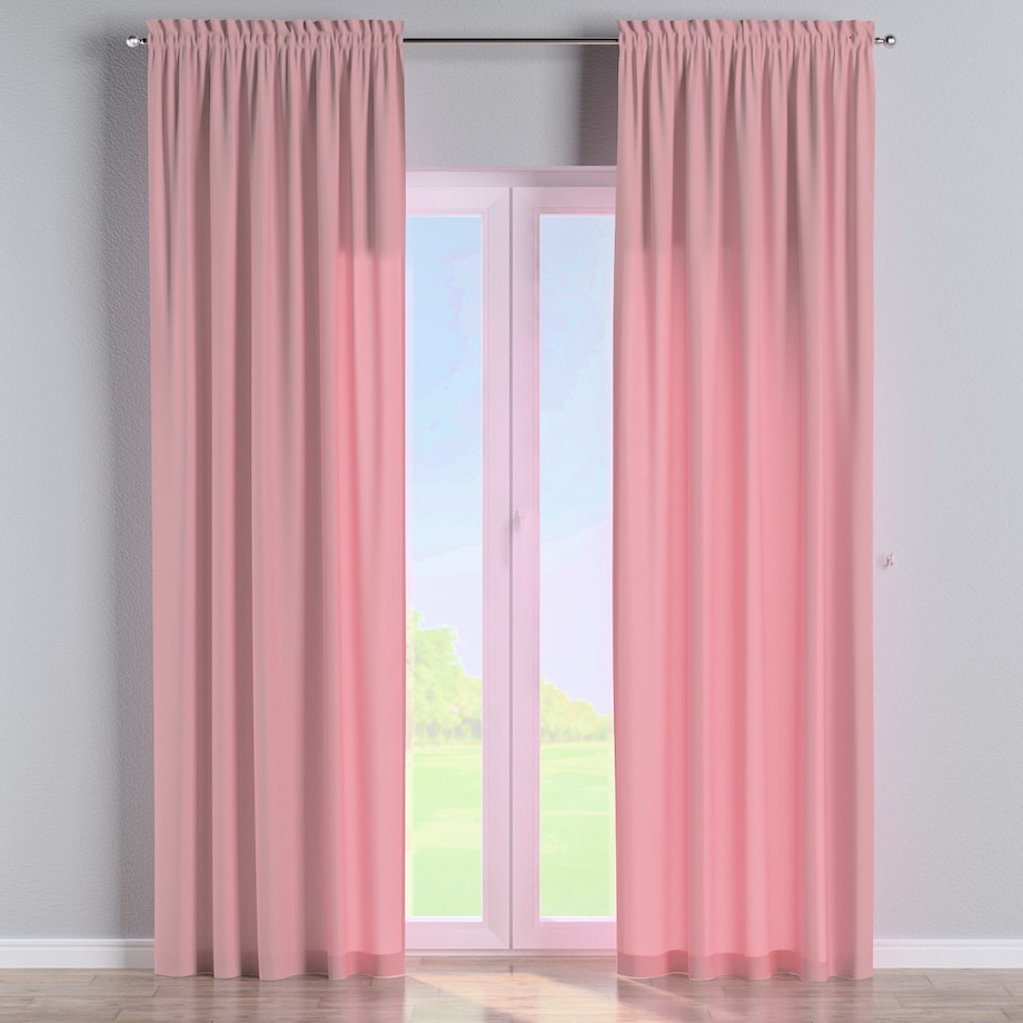 Zasłona na kanale z grzywką 1 szt. 130x260 brudny róż